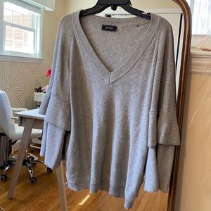 Gray v-neck sweater